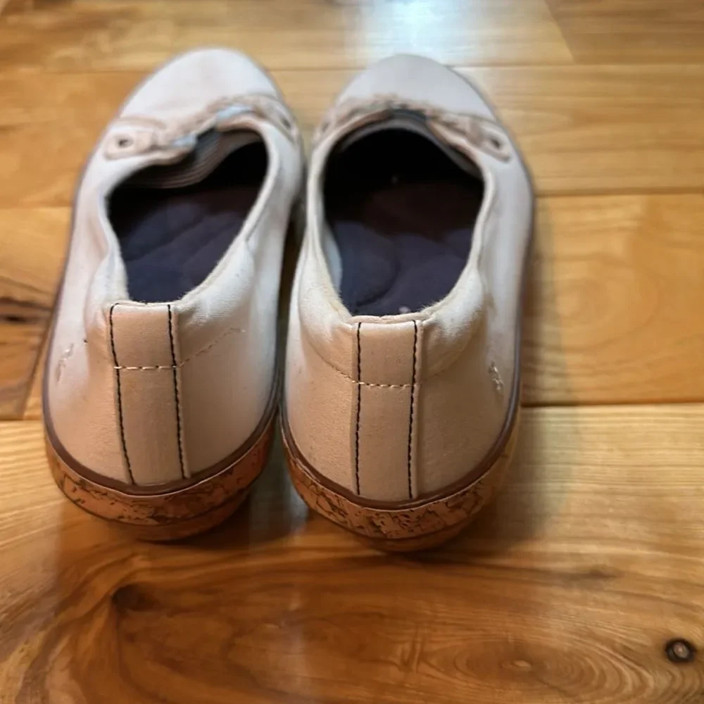 Grasshoppers OrthoLite Wedge Shoes, White/Navy, Sz 9